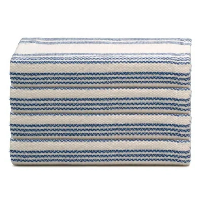 Oliviera Home Allora Turkish Cotton Hand & Kitchen Towel Bundle In Blue