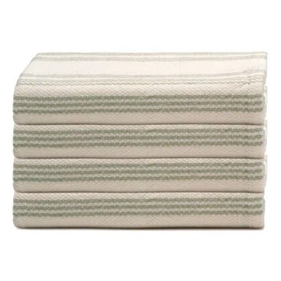 Oliviera Home Allora Turkish Cotton Hand & Kitchen Towel Bundle In Green