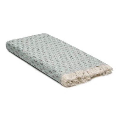 Oliviera Home Diamond Loom Turkish Cotton Towel & Throw In Green