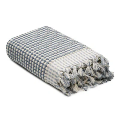Oliviera Home Dots Turkish Cotton Terry Bath Towel In Blue