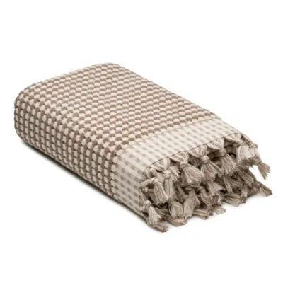 Oliviera Home Dots Turkish Cotton Terry Bath Towel In Brown