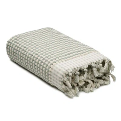 Oliviera Home Dots Turkish Cotton Terry Bath Towel In Green