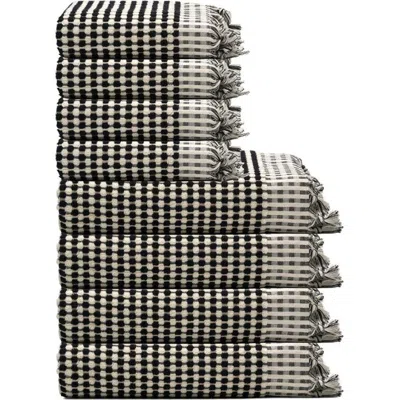 Oliviera Home Dots Turkish Cotton Terry Towel Bundle In Black