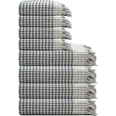 Oliviera Home Dots Turkish Cotton Terry Towel Bundle In Blue