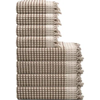 Oliviera Home Dots Turkish Cotton Terry Towel Bundle In Brown
