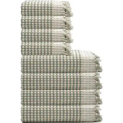 Oliviera Home Dots Turkish Cotton Terry Towel Bundle In Green