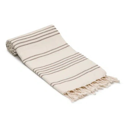 Oliviera Home Heritage Stripe Turkish Cotton Bath Towel In Brown