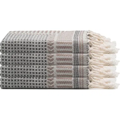 Oliviera Home Kilim Turkish Cotton Hand Towel Bundle In Black