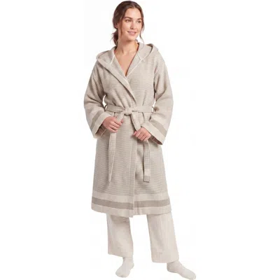 Oliviera Home Pixel Turkish Cotton Towel Robe In Neutral
