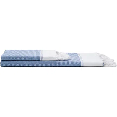 Oliviera Home Pria Turkish Cotton Bath And Hand Towel In Blue
