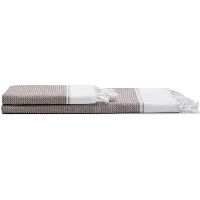 Oliviera Home Pria Turkish Cotton Bath And Hand Towel In Brown