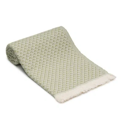 Oliviera Home Serenity Grid Turkish Cotton Bath Towel In Green