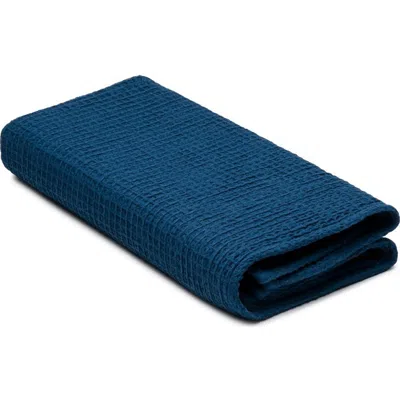 Oliviera Home Waffle Turkish Cotton Bath Towel In Blue