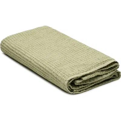 Oliviera Home Waffle Turkish Cotton Bath Towel In Green