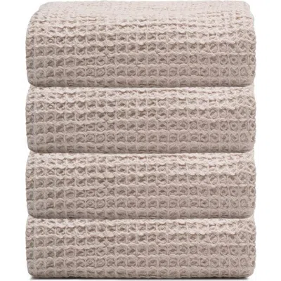 Oliviera Home Waffle Turkish Cotton Hand Towel Bundle In Neutral