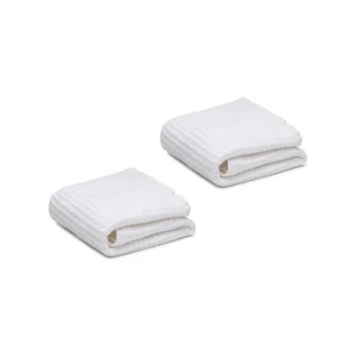 Oliviera Home Waffle Turkish Cotton Hand Towels In White