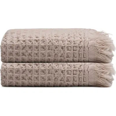 Oliviera Home Waffle Turkish Cotton Kitchen & Guest Towel In Sand