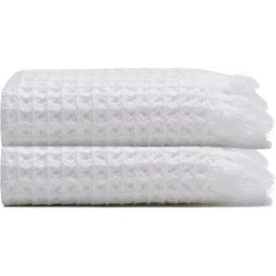 Oliviera Home Waffle Turkish Cotton Kitchen & Guest Towel In White