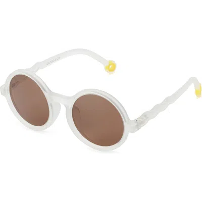 Olivio Youth Round Sunglasses In White