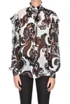 Olla Parèg Ruched Crepè Shirt In Multicoloured