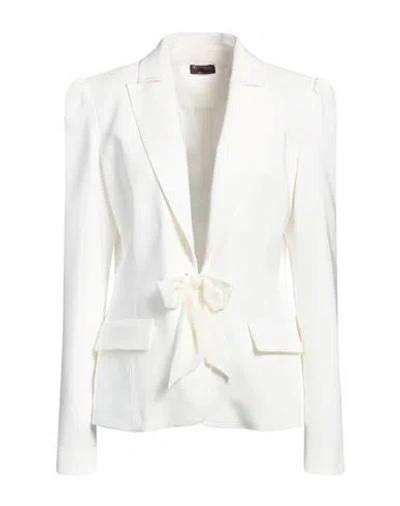 Olla Parèg Olla Parég Woman Blazer White Size 8 Polyester, Elastane