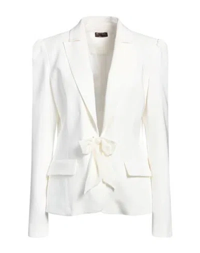 Olla Parèg Olla Parég Woman Blazer White Size 4 Polyester, Elastane In White