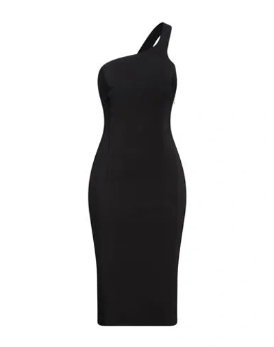 Olla Parèg Olla Parég Woman Midi Dress Black Size 8 Polyester, Elastane