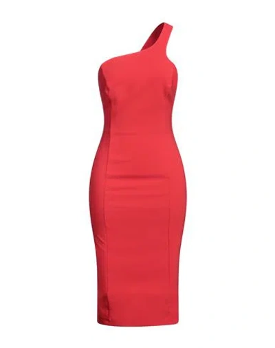 Olla Parèg Olla Parég Woman Midi Dress Red Size 4 Polyester, Elastane