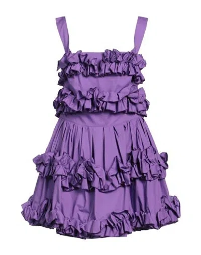 Olla Parèg Olla Parég Woman Mini Dress Purple Size 8 Cotton In Gray