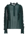 Olla Parèg Olla Parég Woman Top Dark Green Size 10 Polyester In Green