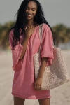 Ollari Textured Terry Tunic In Pink