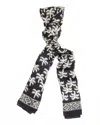 Ollie Burwell Women's Palm Print Scarf In Navy Palm In Black