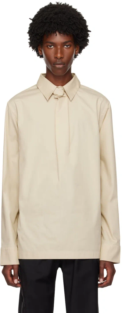 Olly Shinder Beige Vanishing Tie Shirt