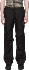 Olly Shinder Black Reverse Welded Trousers In Black