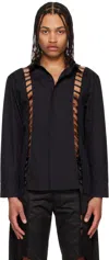 Olly Shinder Black Tab Shirt In Black