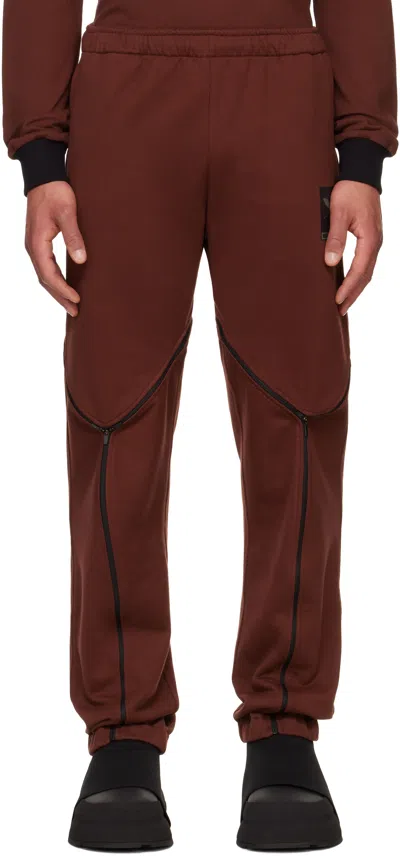 OLLY SHINDER BURGUNDY TRI ZIP SWEATPANTS
