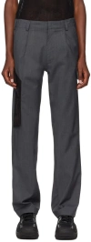 Olly Shinder Gray Knife Pocket Cargo Pants In Grey/black