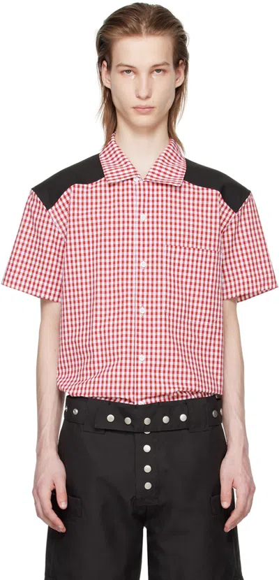 Olly Shinder Gingham Check-print Shirt In Red Gingham/black