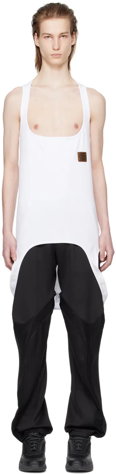 Olly Shinder White Upside Down Tank Top In White Rib