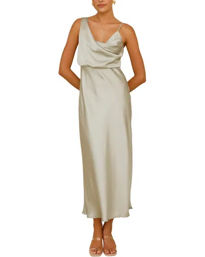 Oloey Delli.s One-shoulder Maxi Dress In Neutral
