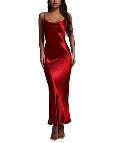 Oloey Embellished Maxi Dress In Red