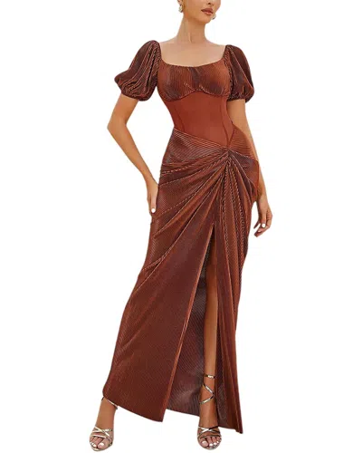 Oloey Maxi Dress In Brown