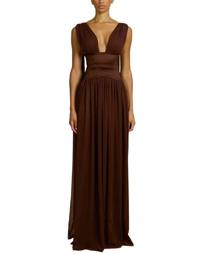 Oloey Maxi Dress In Brown