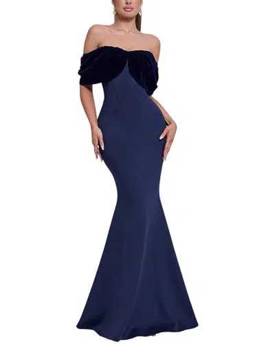 Oloey Maxi Dress In Navy Blue