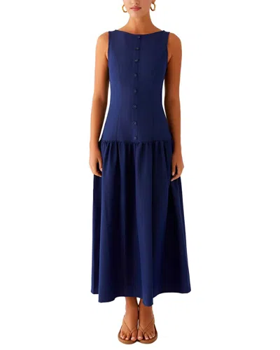 Oloey Midi Dress In Blue