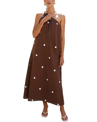 Oloey Midi Dress In Brown