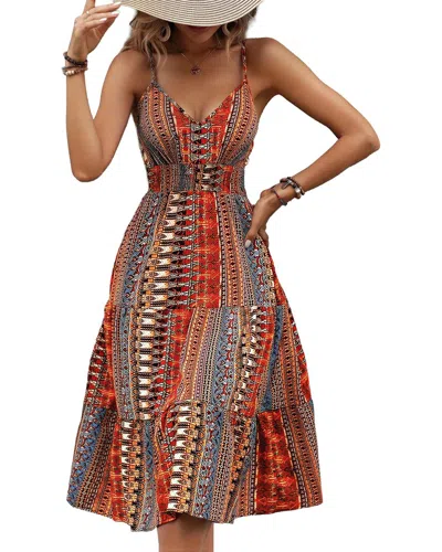 Oloey Midi Dress In Red