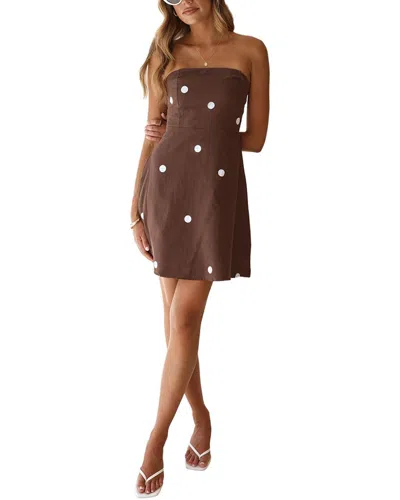 Oloey Mini Dress In Brown