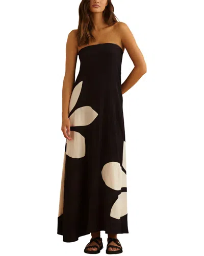 Oloey Off-the-shoulder Maxi Dress In Black