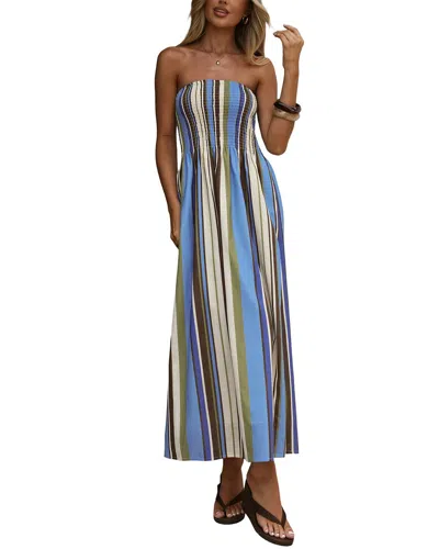 Oloey Off-the-shoulder Maxi Dress In Multi